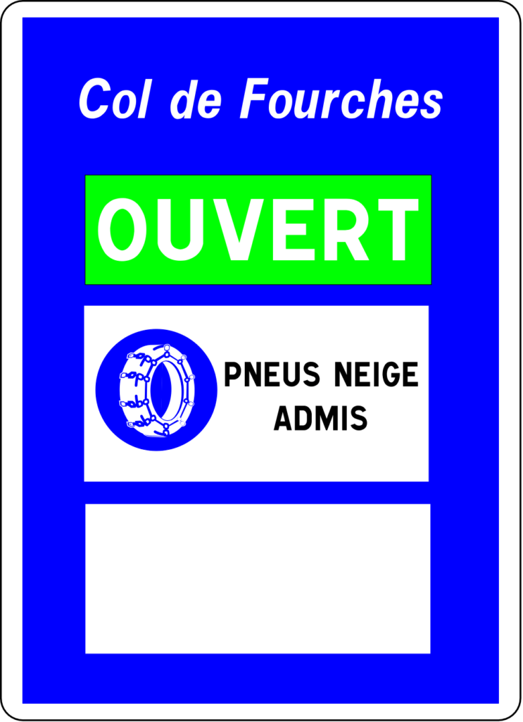 panneau C14 praticabilité chaines à neige
