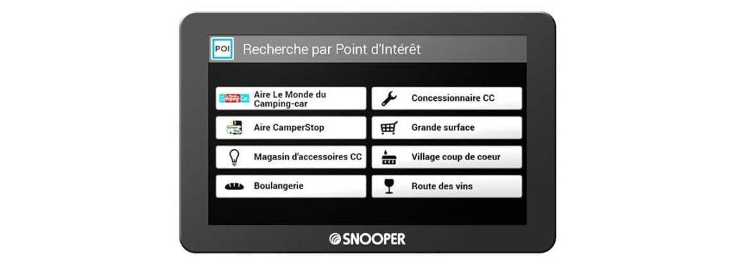 points intérêt gps camping car snooper