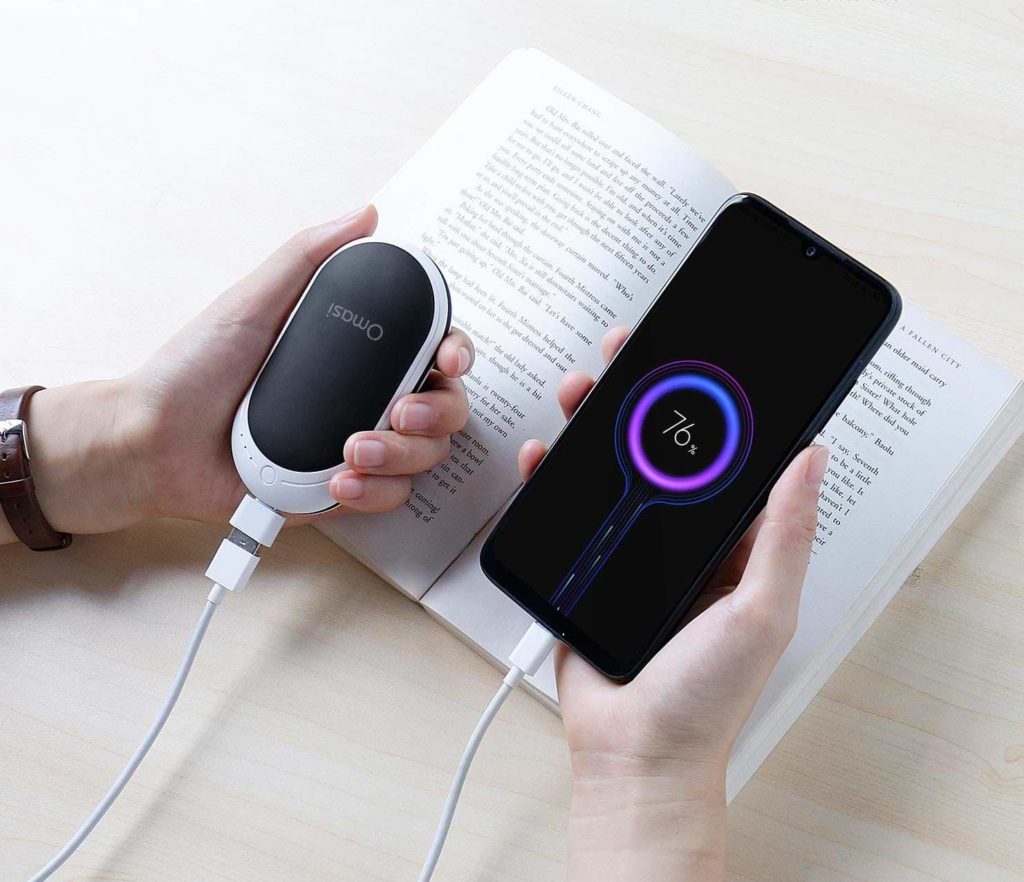 chauffe mains usb qui recharge téléphone