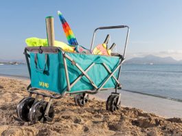 chariot de plage pliable pliant