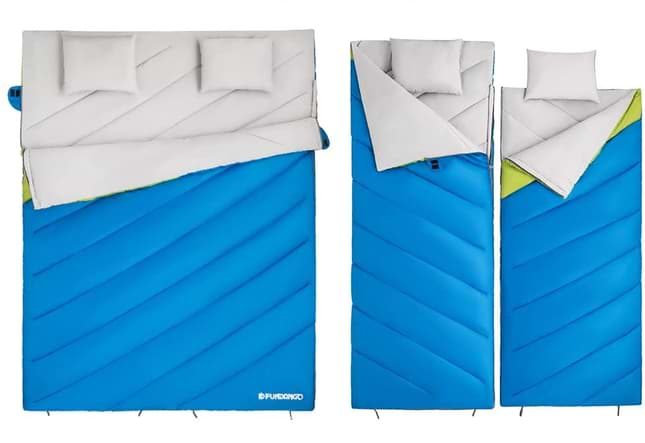 sac de couchage duvet 2 en 1 avec oreillers