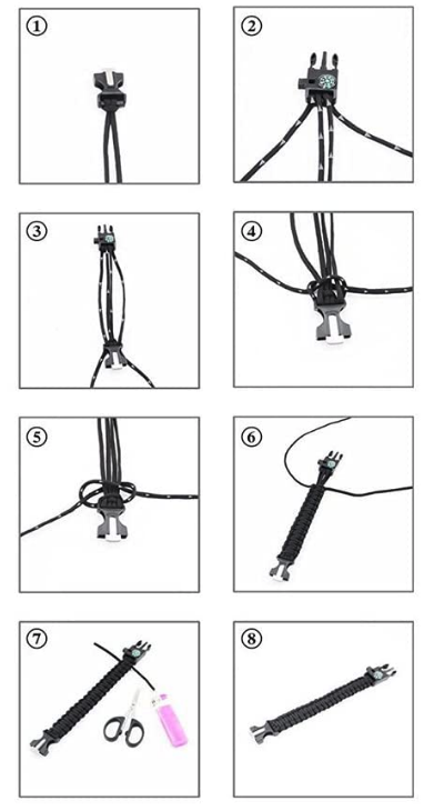 schéma tutoriel tuto bracelet de survie