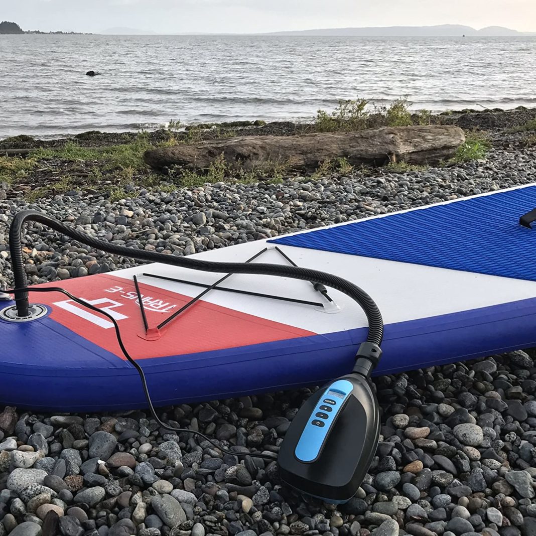 Pompe Électrique Paddle Board OutdoorMaster Vortex - Gonfleur/Dégonfleur 20PSI, 12V/15.8V, Arrêt Auto