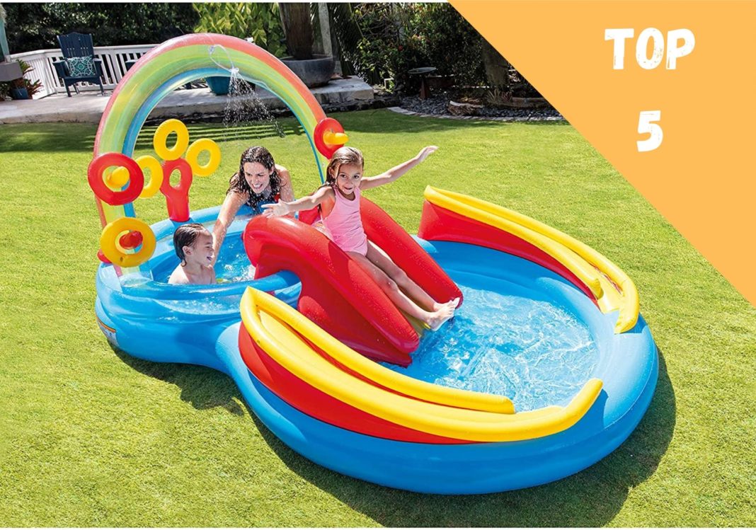 piscine gonflable avec toboggan aire de jeux