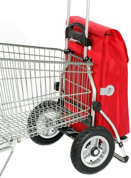 chariot course sur caddie supermarché