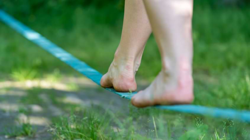 hauteur installation slackline