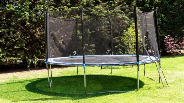 trampoline exterieur rond filet protection