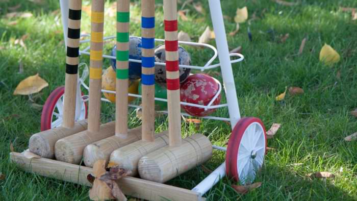 jeu de croquet en bois