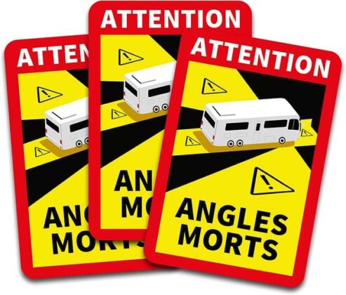 Lot De 3 Autocollants Officiels "Angle Mort" Pour Camion/camping-car - Neuf - Sécurité Obligatoire
