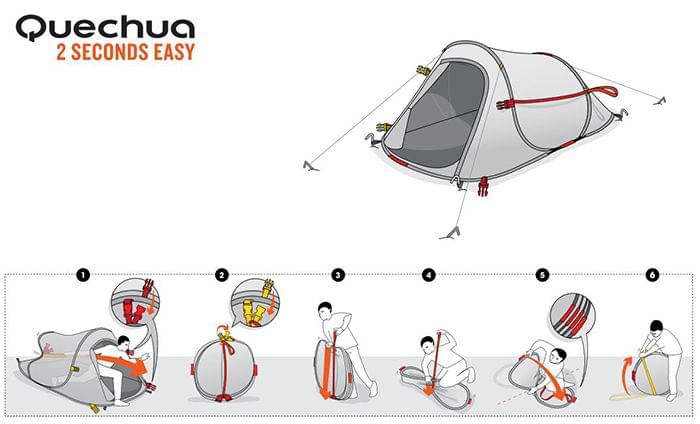 schéma de pliage tente quechua