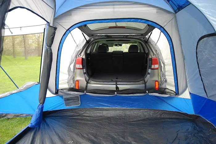 intérieur tente coffre voiture montage