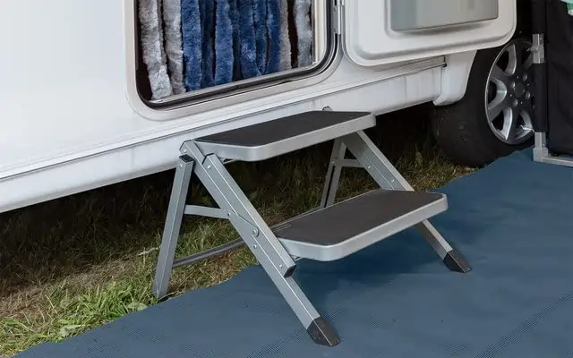 Tapis Marchepied Camping-car - Antidérapant, Réglable 18-24 Cm, Boucle Facile, Gris