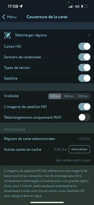 téléchargement cartes hors ligne