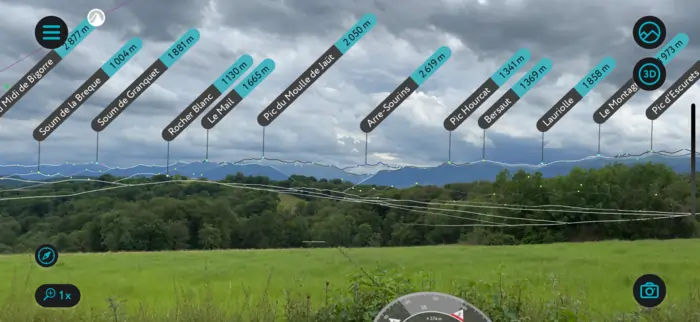 visualisation des sommets avec altitude